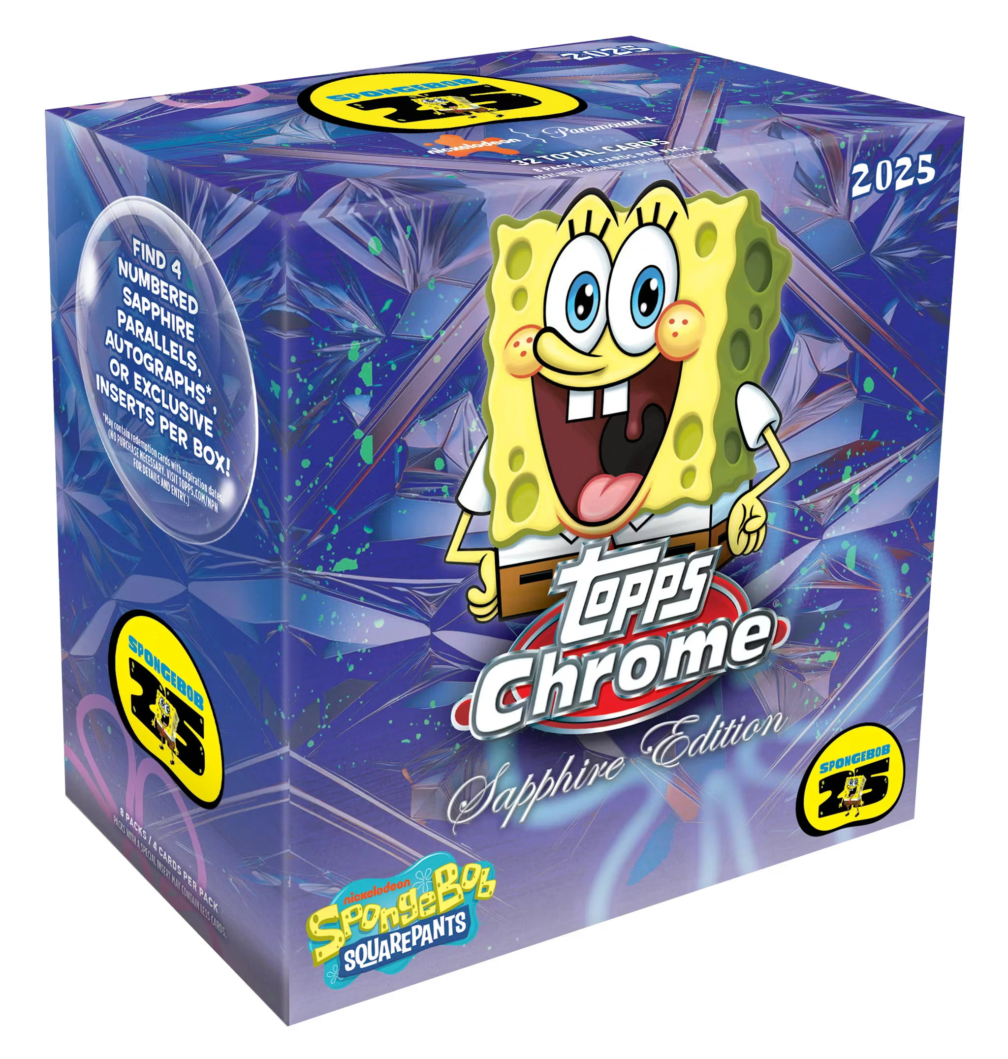 2025 TOPPS Chrome Spongebob 25th Anniversary Sapphire